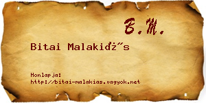 Bitai Malakiás névjegykártya